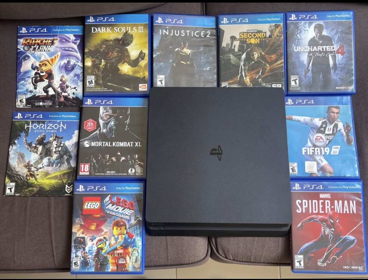 Playstation 4 Slim 1tb + 2 Controles + 10 Juegos - imagen 1